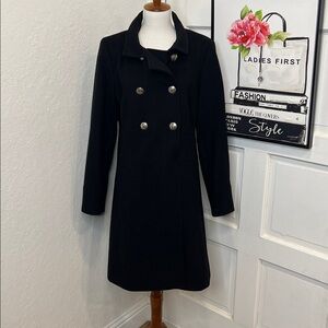 George Simonton Couture Black Wool & Cashmere Coat RTM